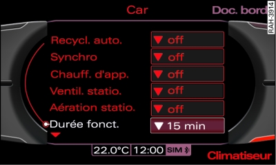 Écran : durée de fonctionnement